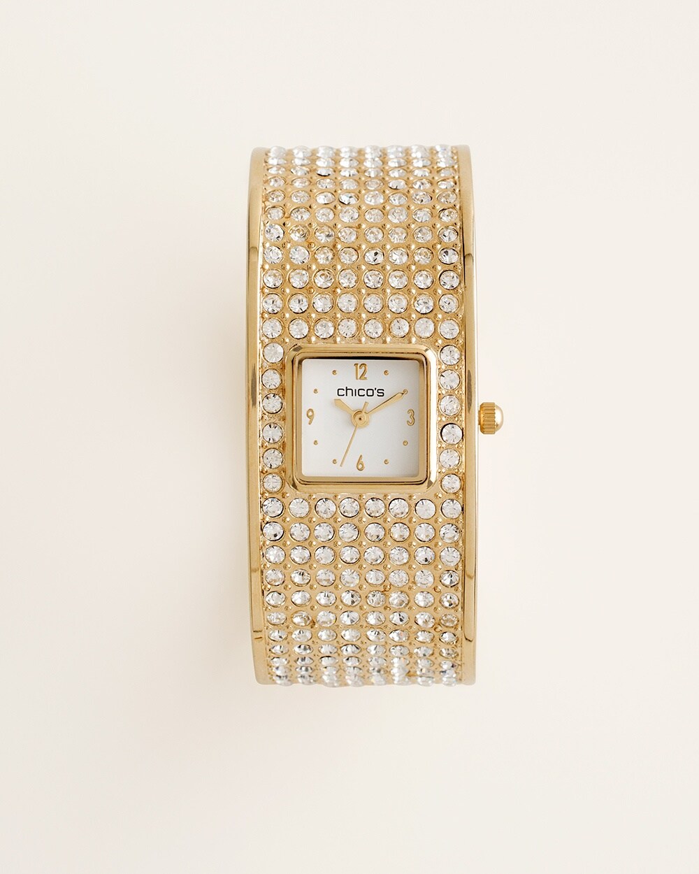 Goldtone Sparkle Cuff Watch