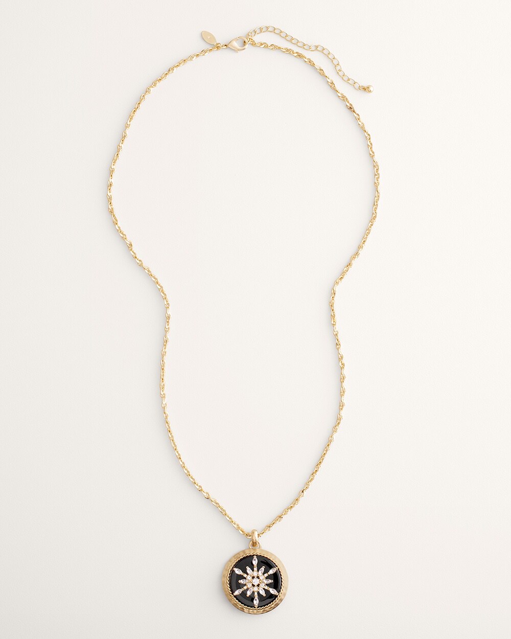Goldtone Sparkle Gem Pendant Necklace