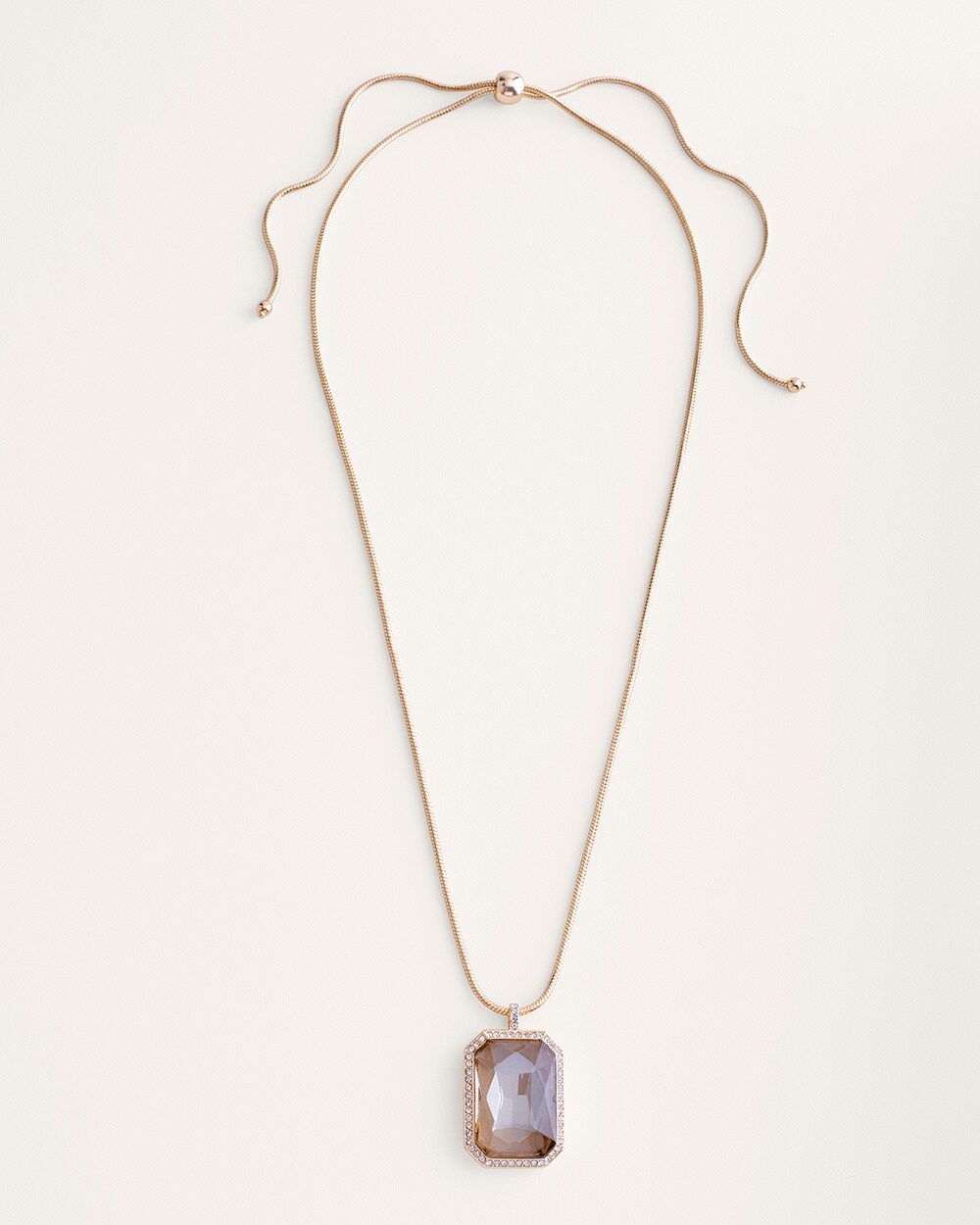 Convertible Goldtone Pave Pendant Necklace