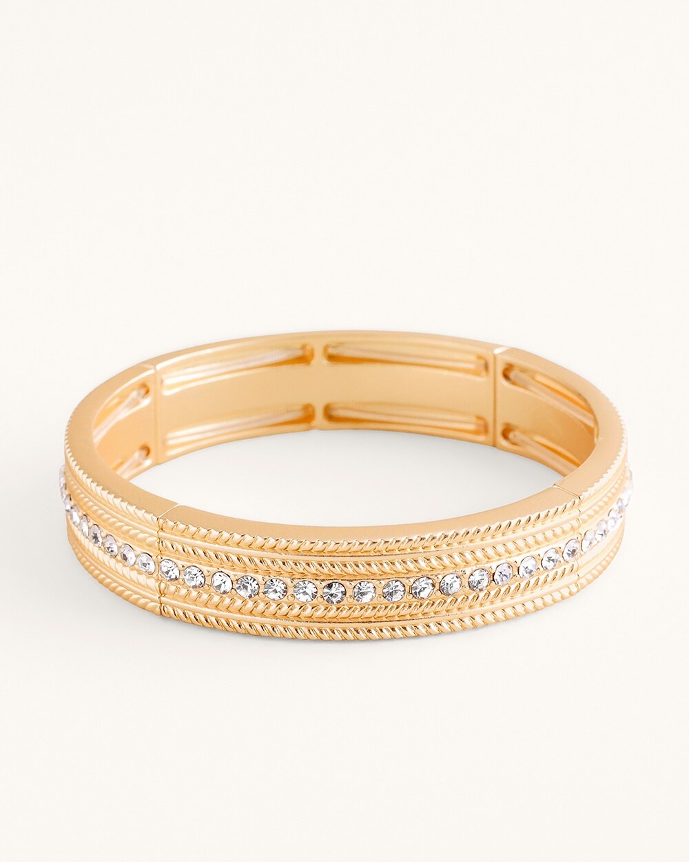 Goldtone Pave Sparkle Stretch Bracelet