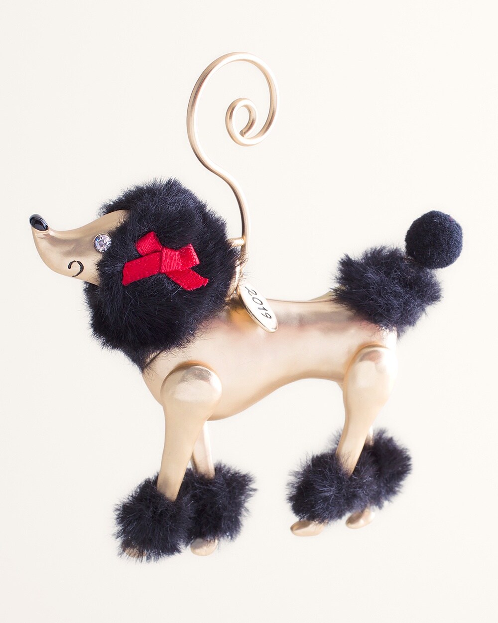 Goldtone Poodle Ornament