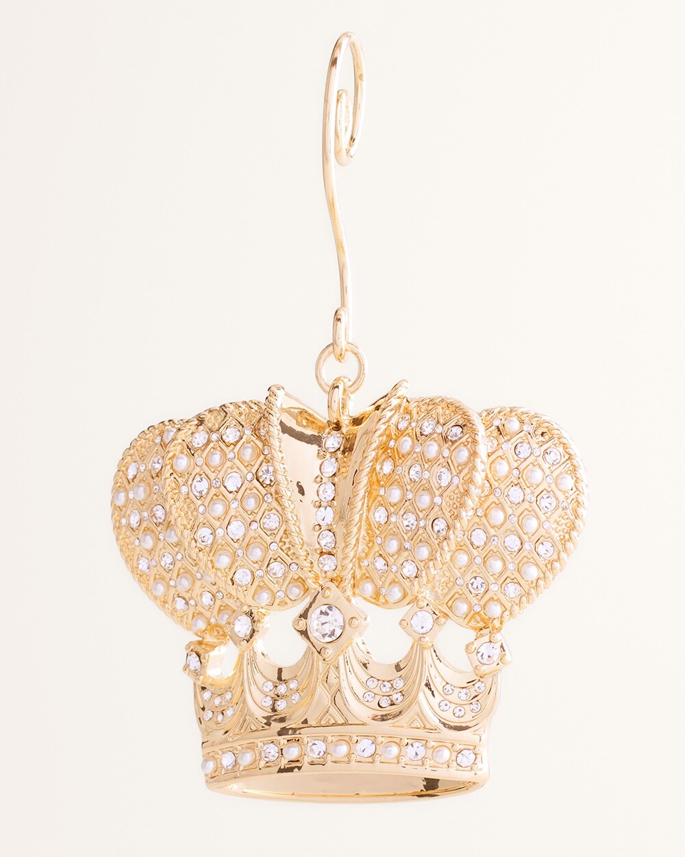 Faux-Pearl Crown Ornament