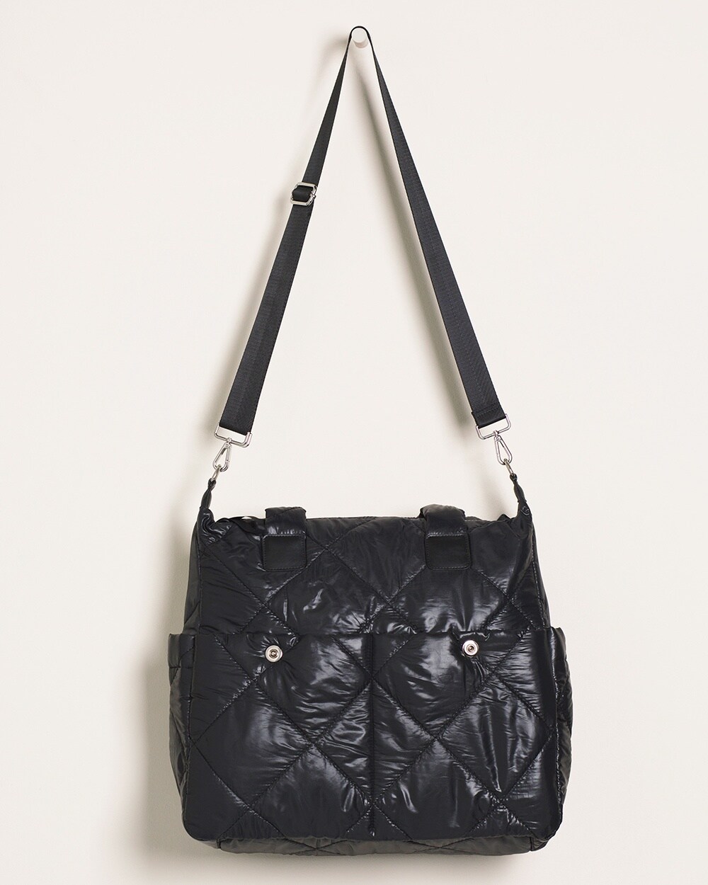 Black Quilted Puffer Travel Bag
