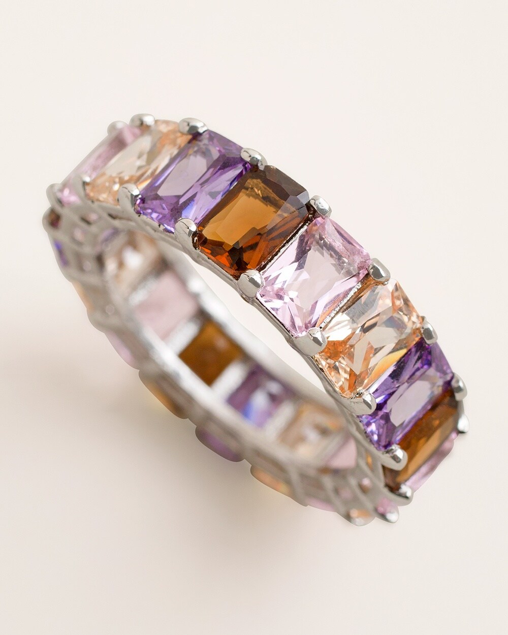 Multi-Colored Warm-Toned Baguette Ring