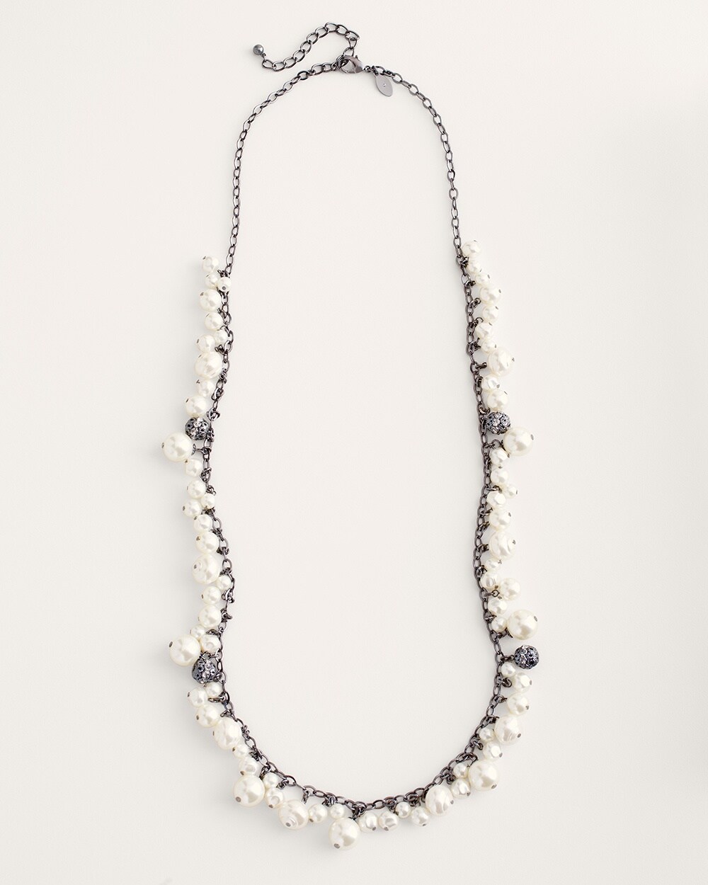 Faux-Pearl Bauble Single-Strand Necklace