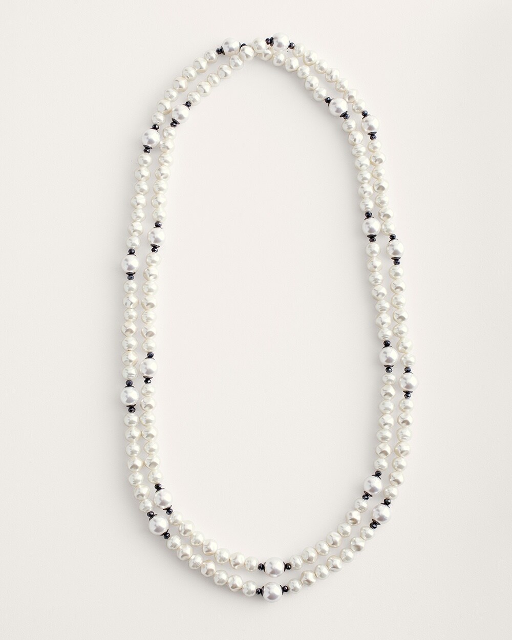 Long Faux-Pearl Single-Strand Necklace