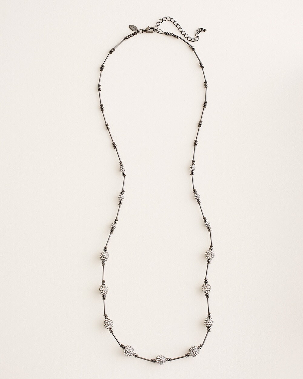 Pave Faux-Hematite Fireball Single-Strand Necklace