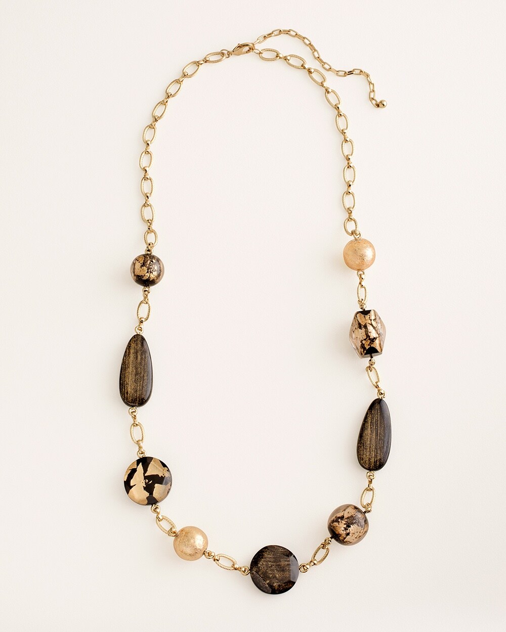 Black and Goldtone Single-Strand Necklace