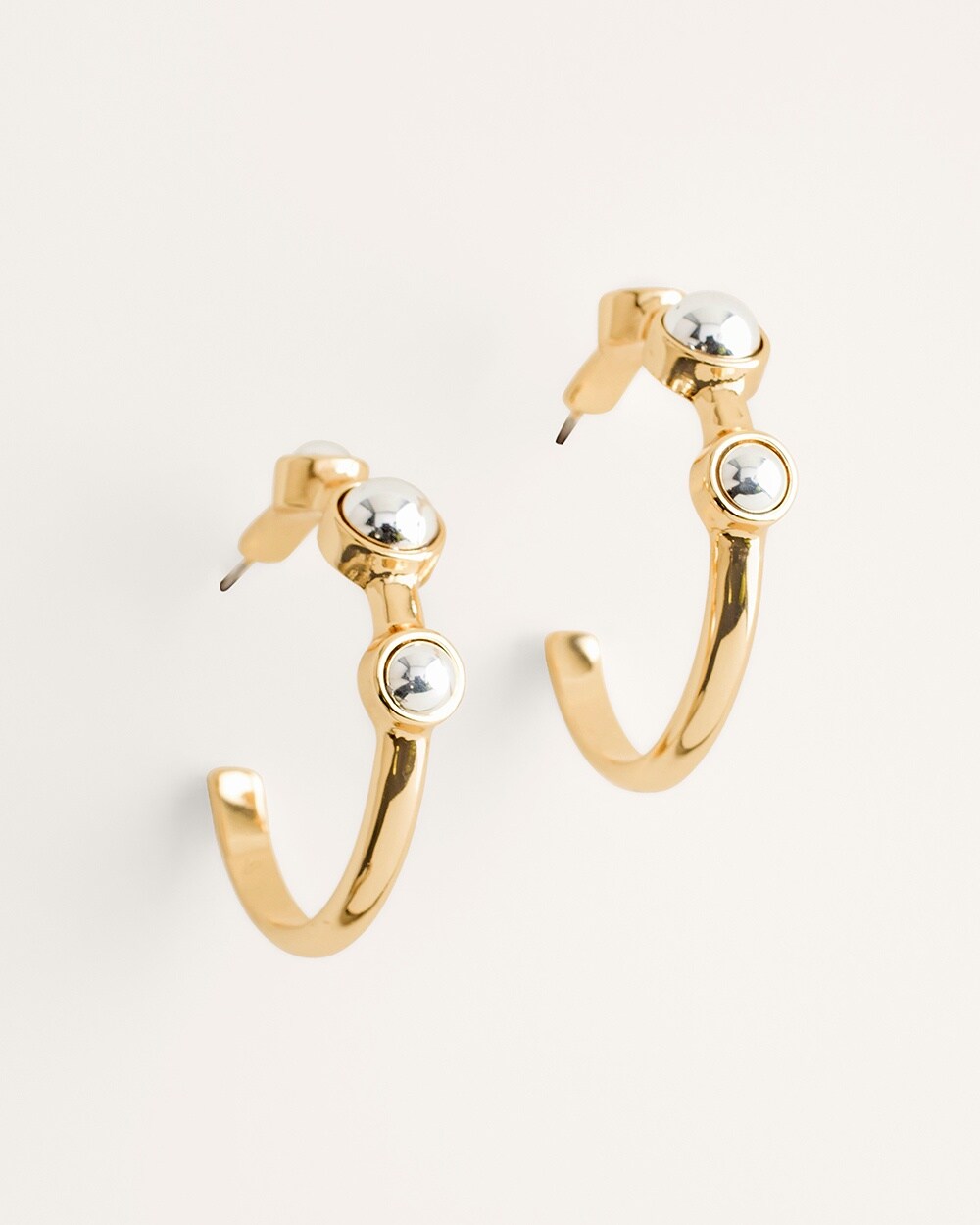 Goldtone Sparkle Hoop Earrings