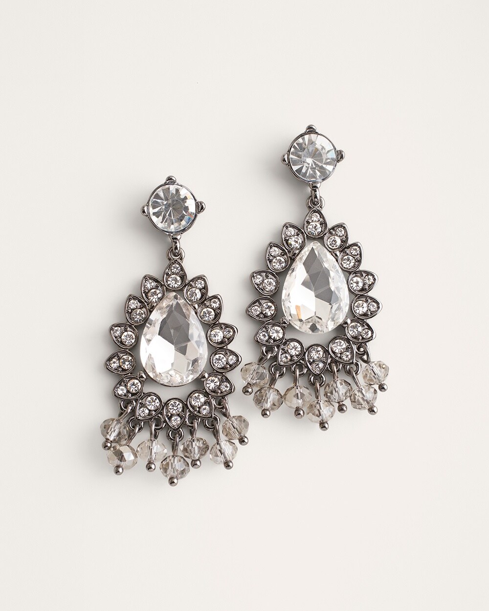 Simulated Crystal Sparkle Chandelier Earrings