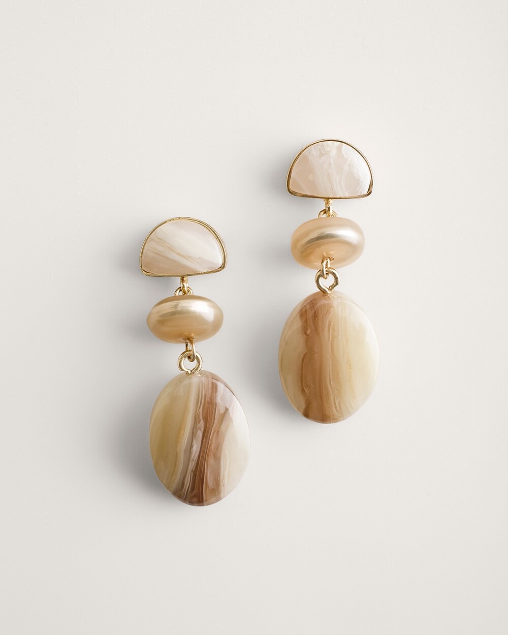 Neutral Taupe Linear Earrings