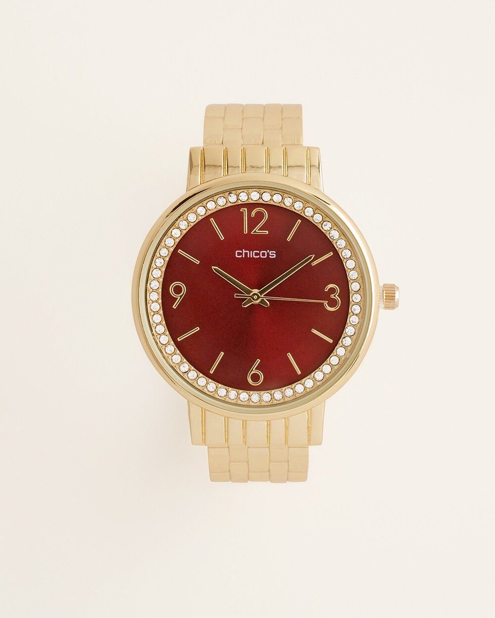 Red and Goldtone Sparkle Watch