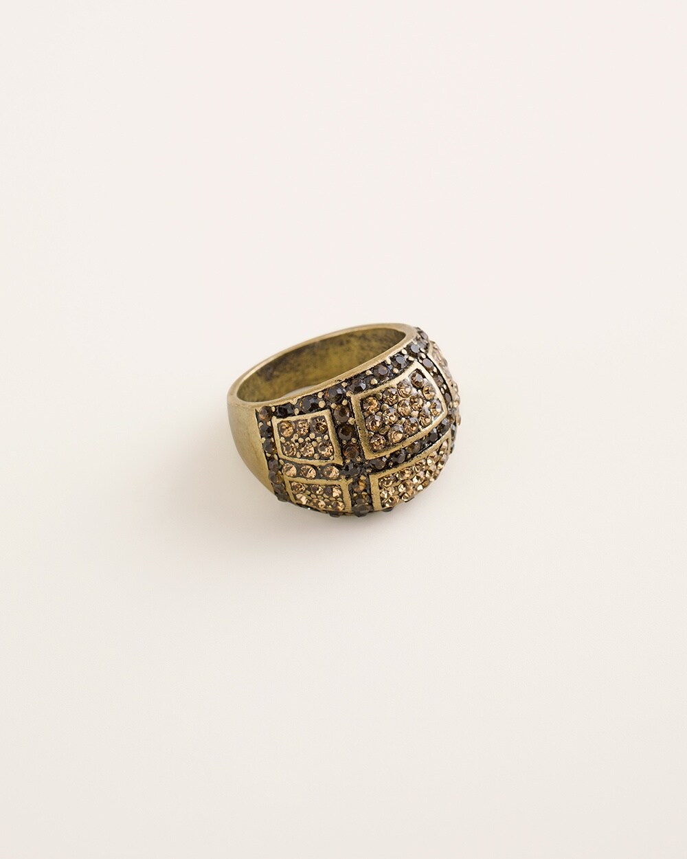 Goldtone and Faux-Hematite Ring
