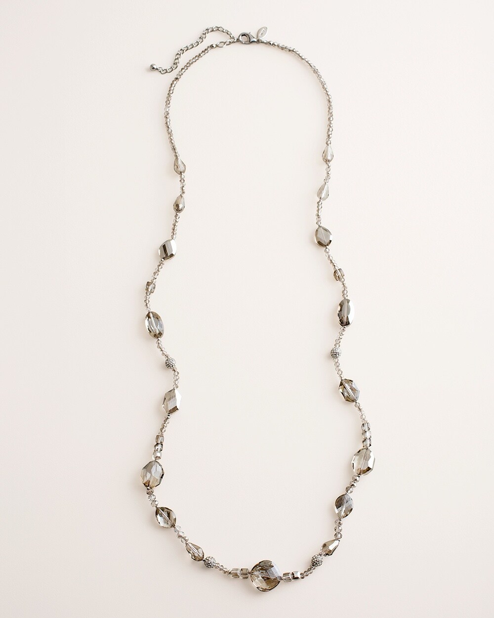 Long Gray Single-Strand Necklace