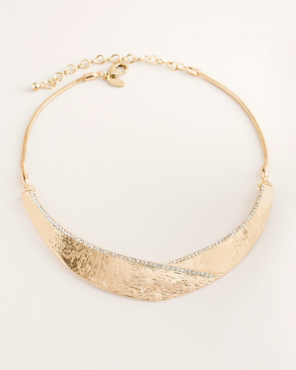 Goldtone Pave-Detail Collar Necklace