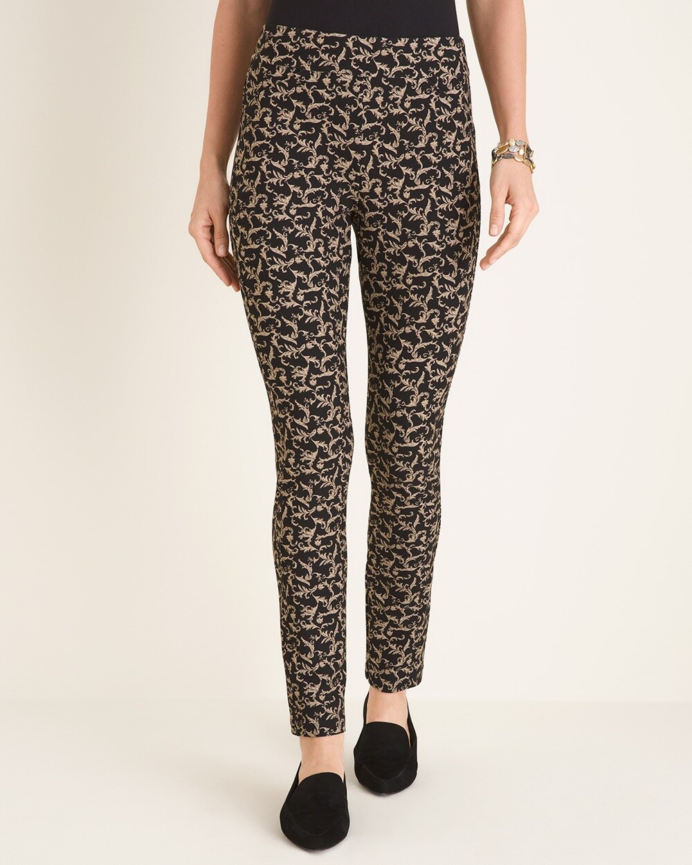 Travelers Collection Neutral Printed Crepe Pants
