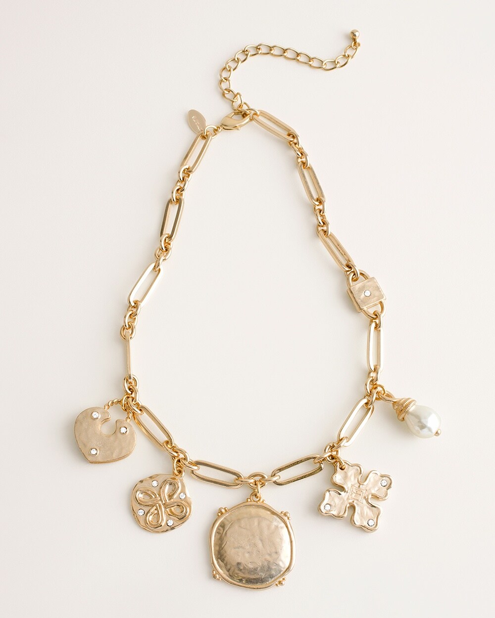 Short Goldtone Charm Necklace