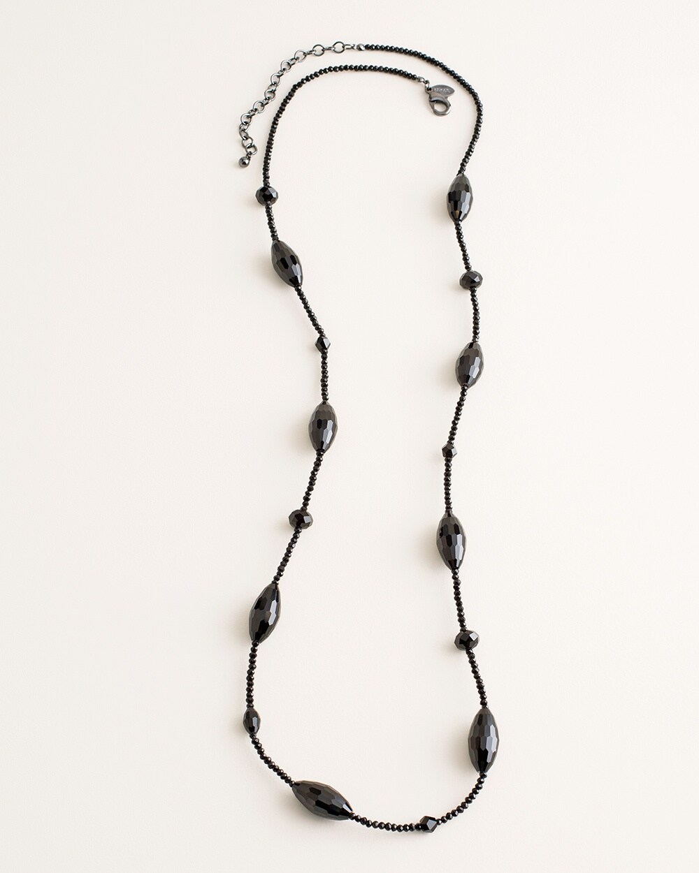 Long Black Single-Strand Necklace