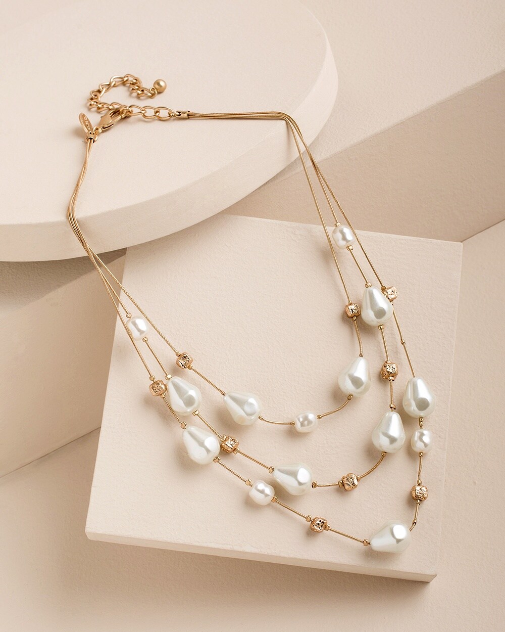 Faux-Pearl Illusion Necklace