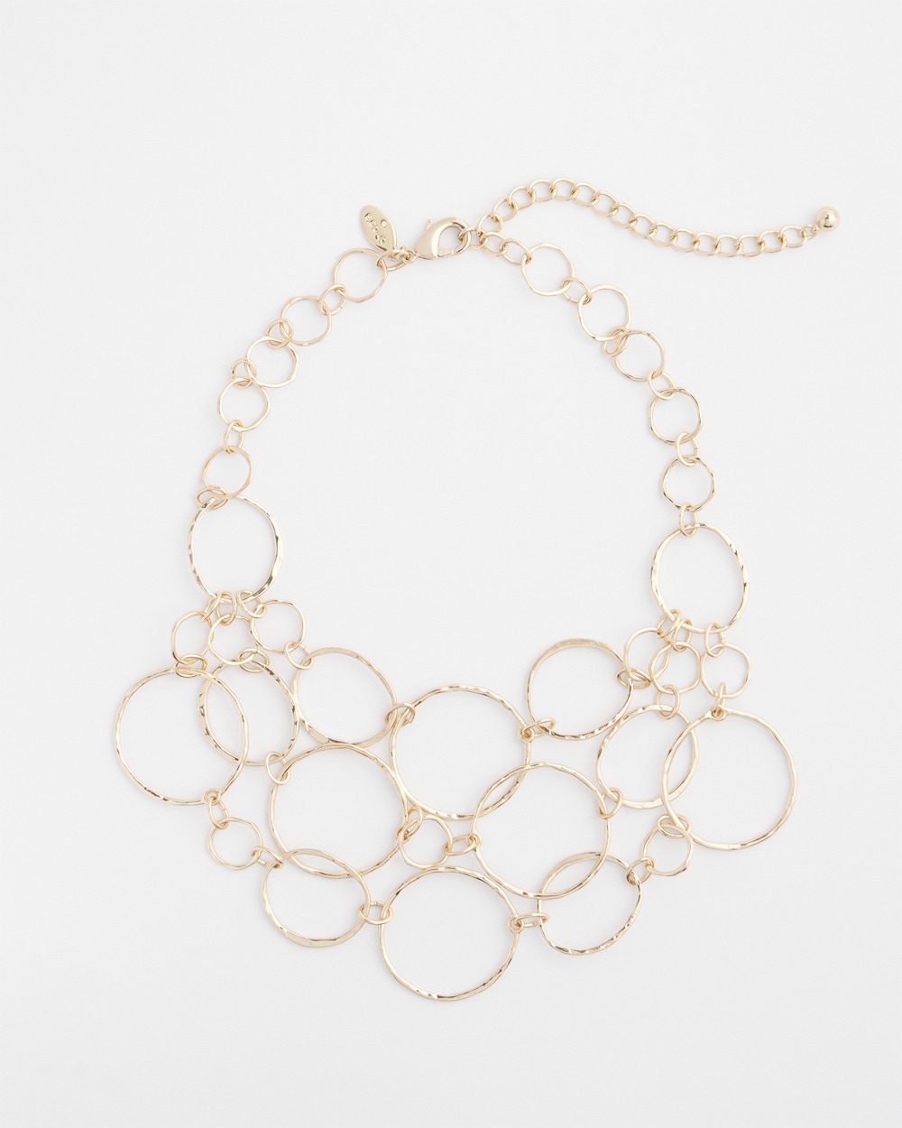 Short Goldtone Multi-Strand Link Necklace