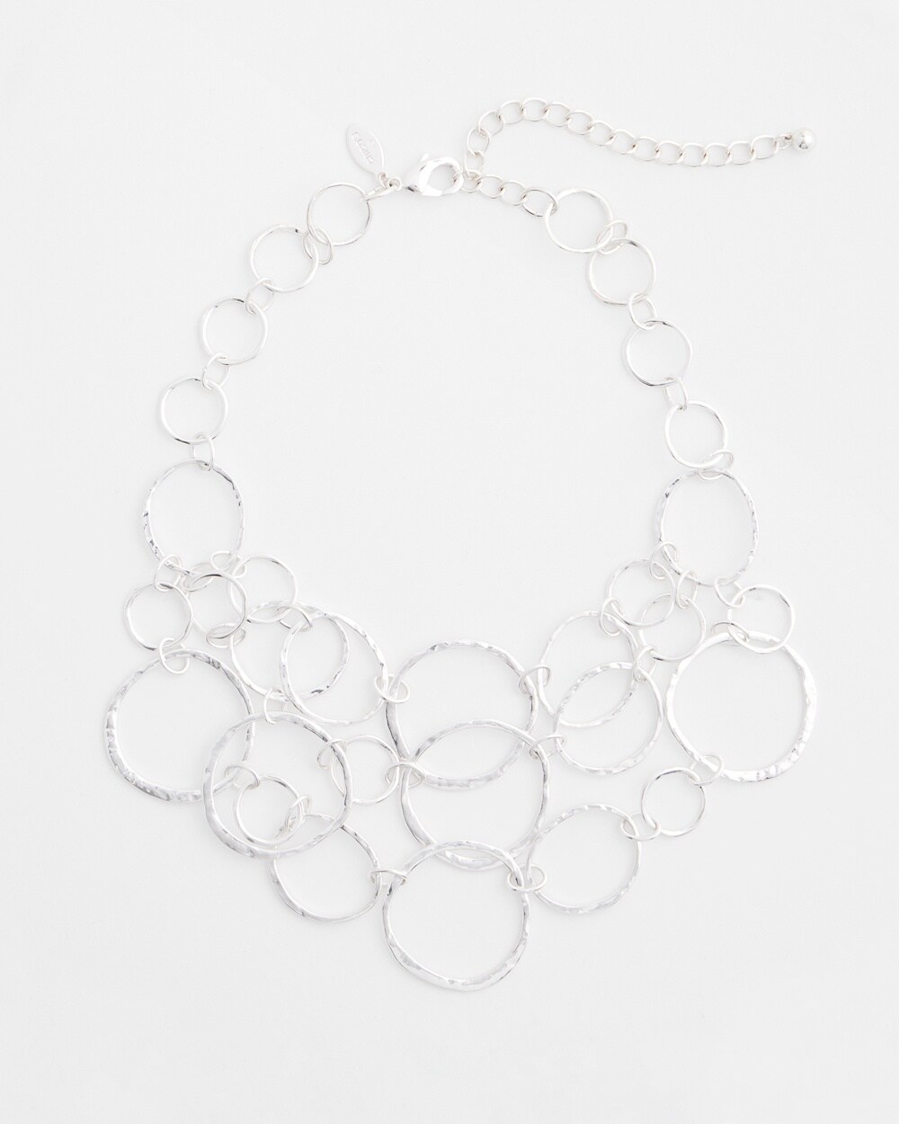 Short Silvertone Multi-Strand Link Necklace