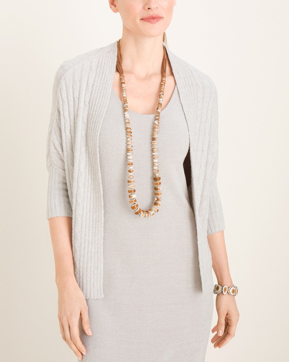 Barefoot Dreams CozyChic Lite Cable Knit Shrug Cardigan