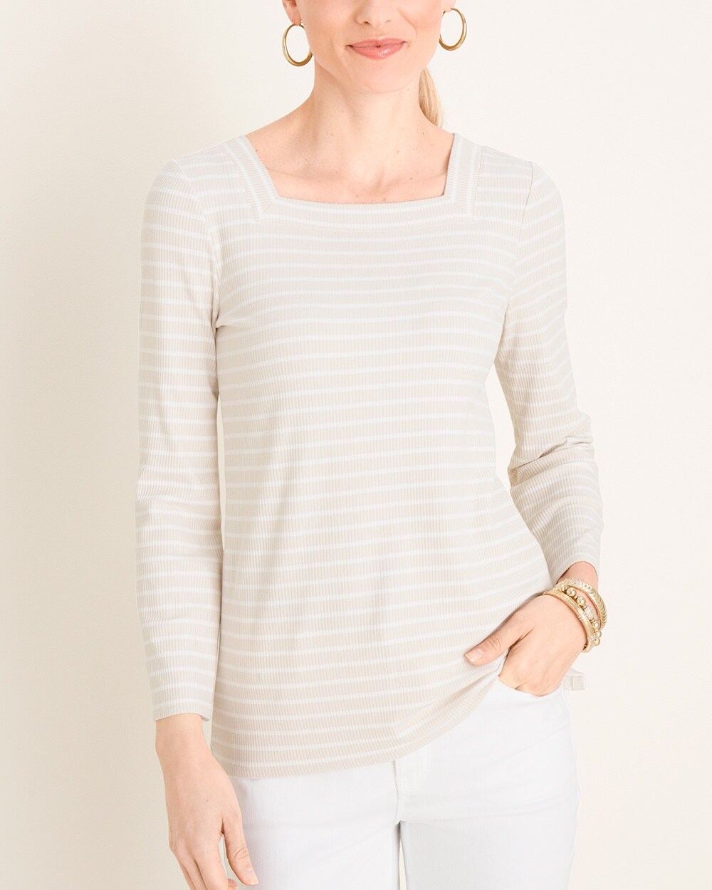 Striped Ribbed Top