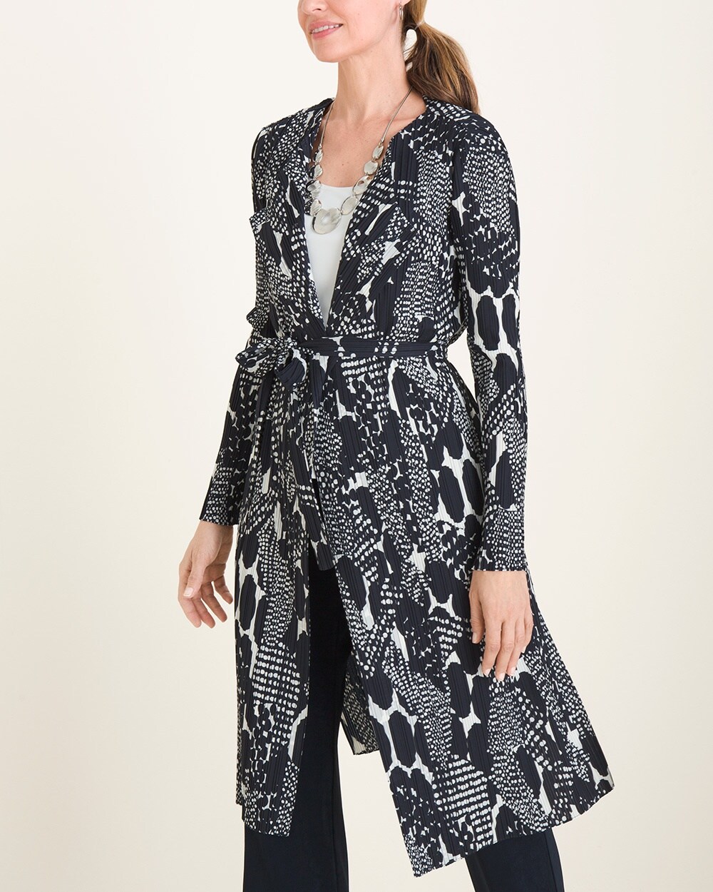 Travelers Collection Pleated Printed Jacket