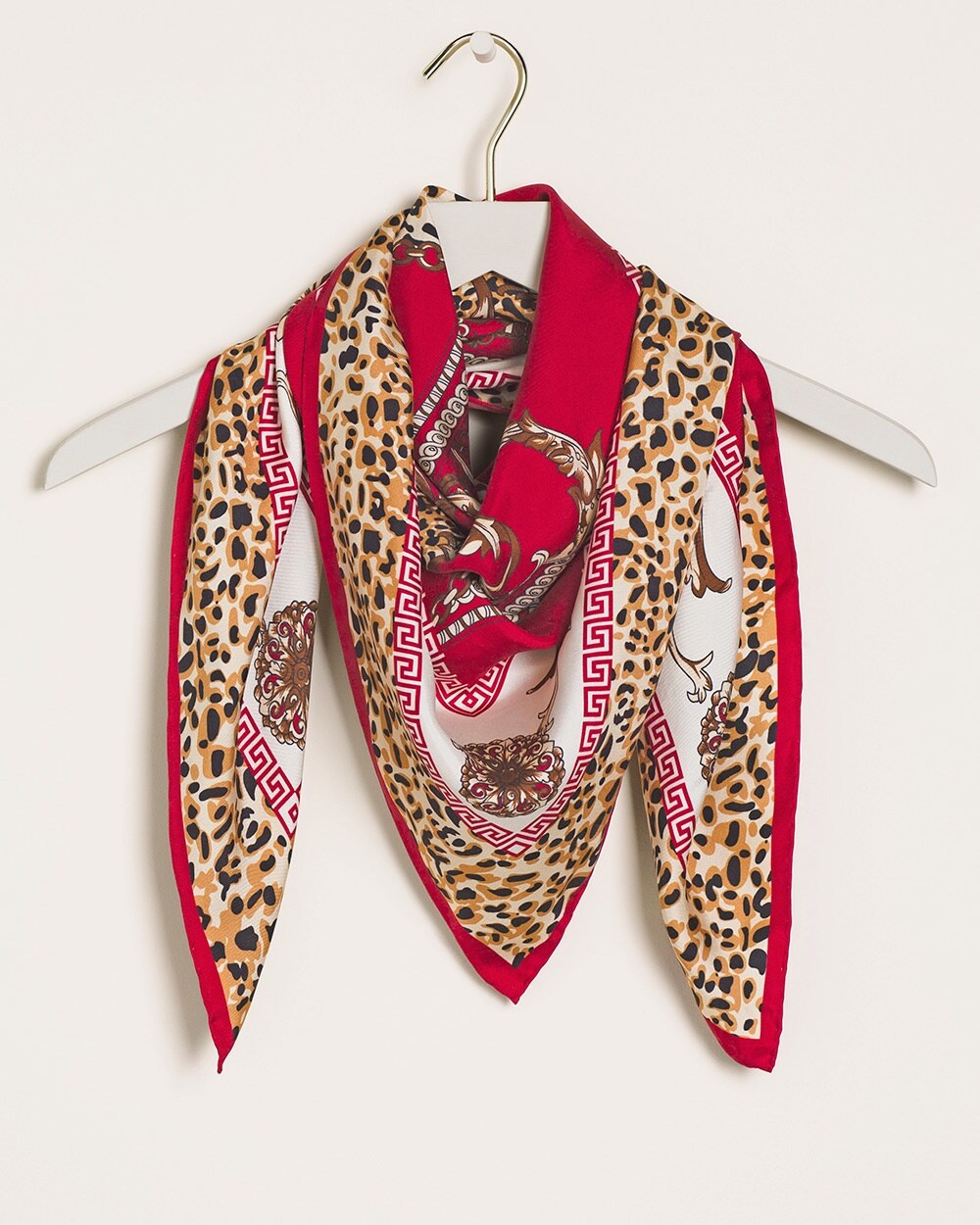 Dolce & Gabbana Leopard-print Silk Scarf in Red