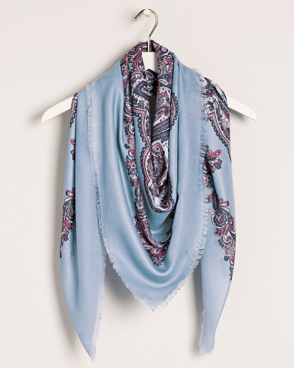Cool-Toned Paisley Oblong Scarf