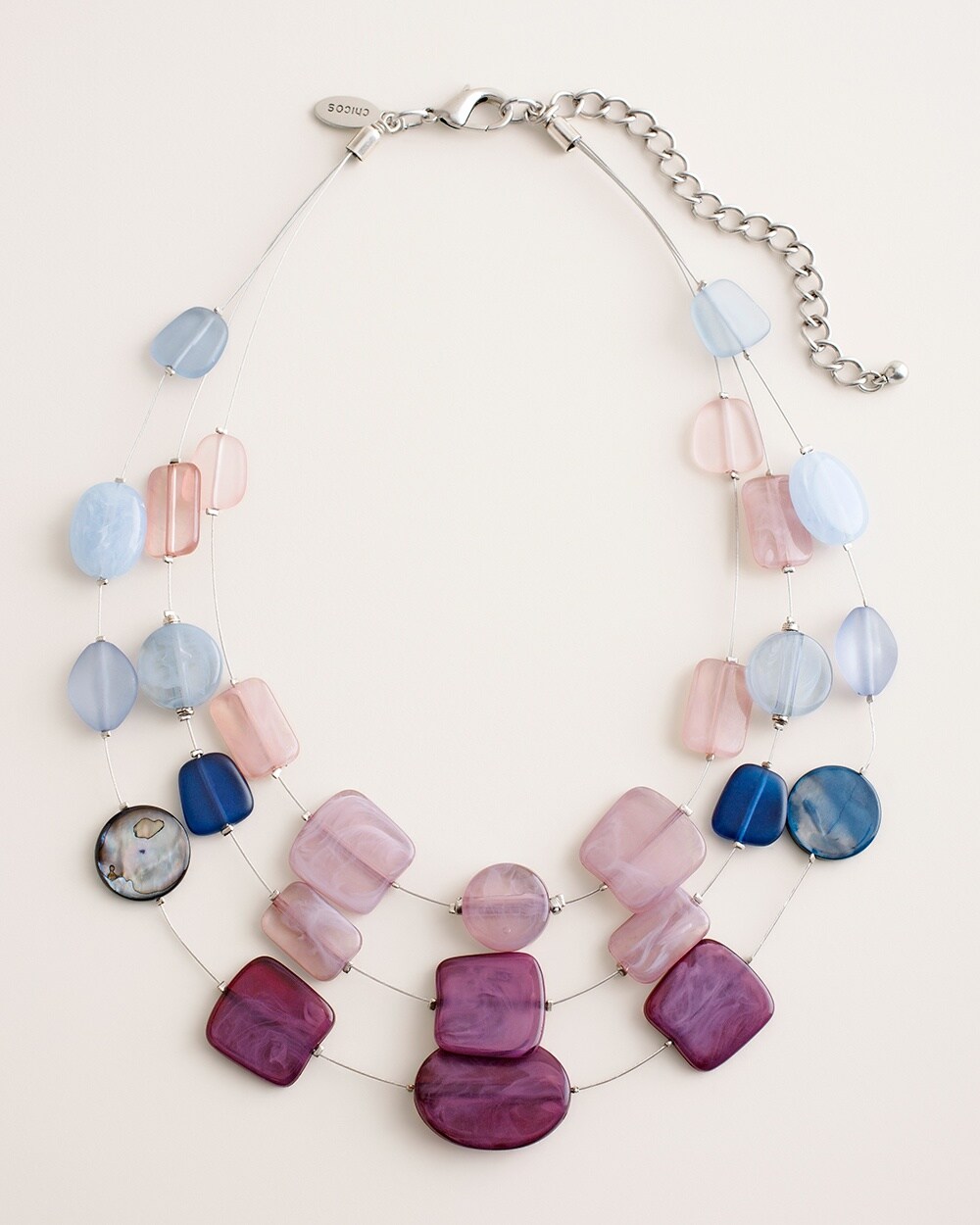 Cool-Toned Mosaic Illusion Necklace