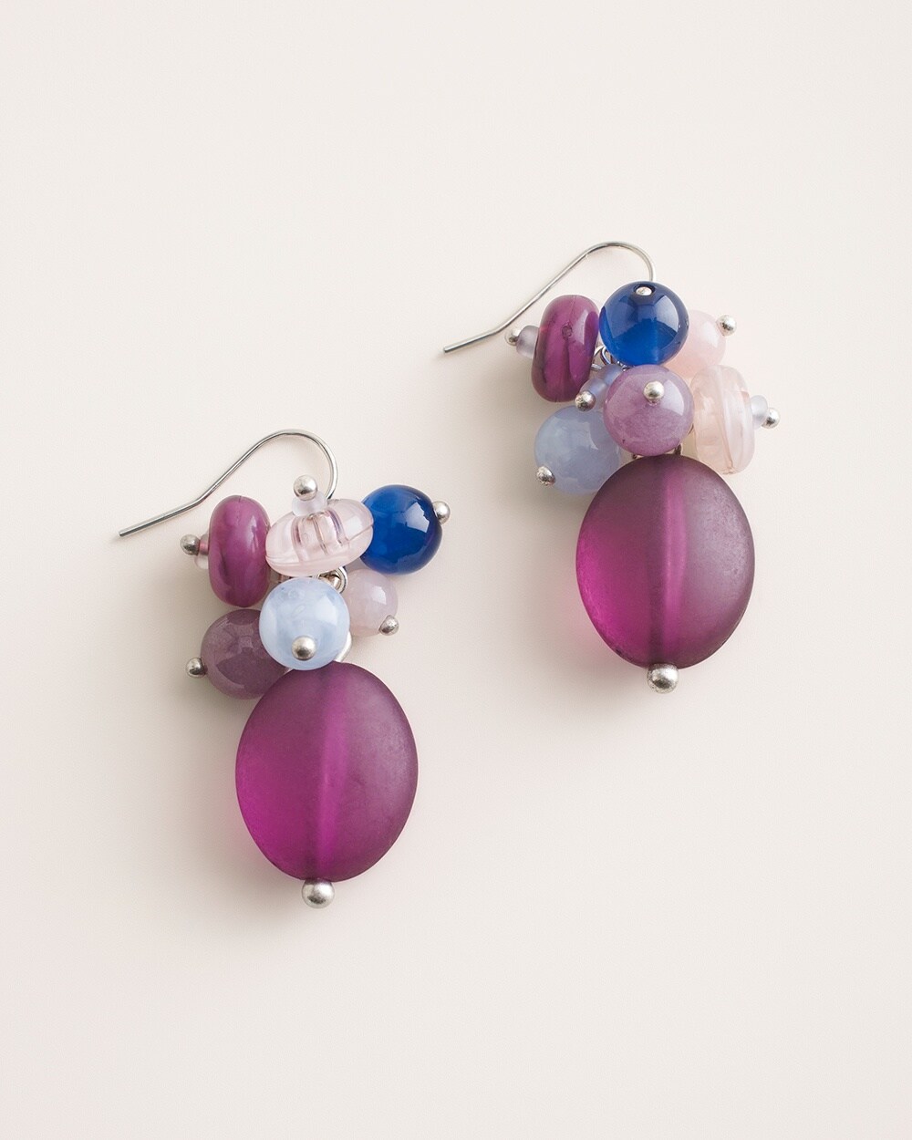 Cool-Toned Mosaic Cluster Earrings