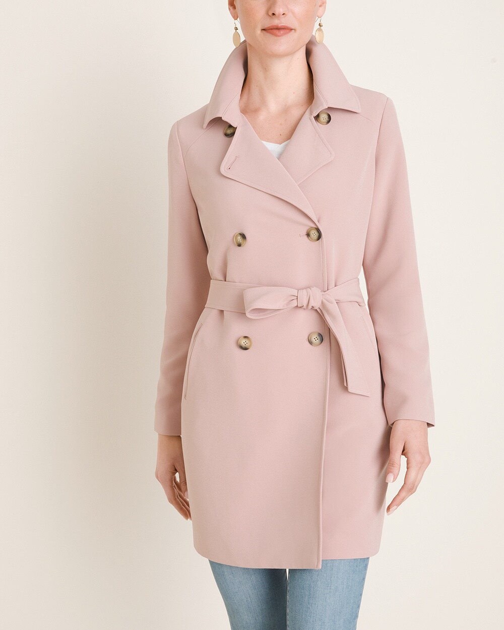 Belted Pink Trench Coat