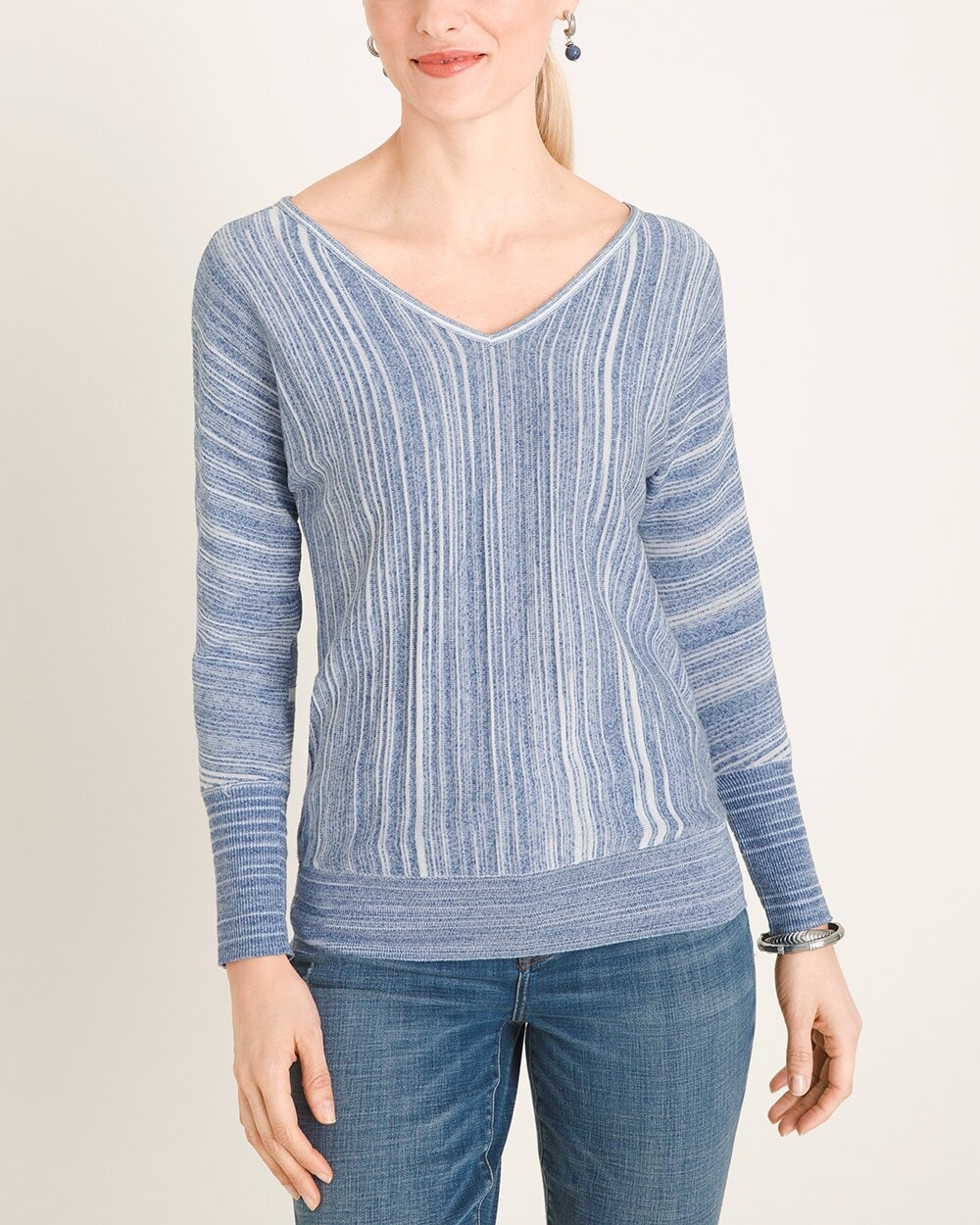 Spacedye Double V-Neck Pullover Sweater
