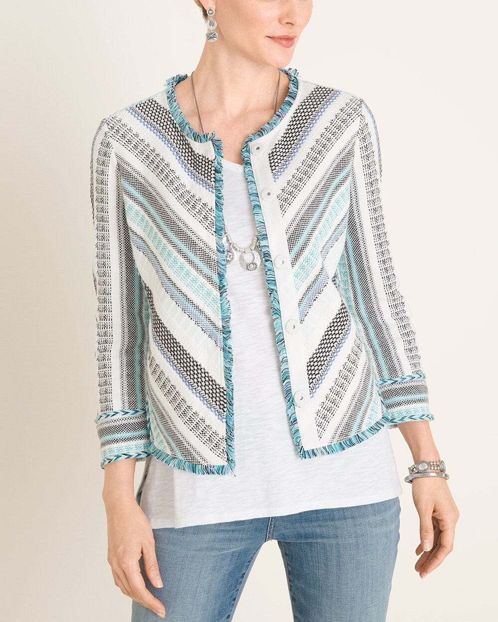 Structured Striped Cardigan