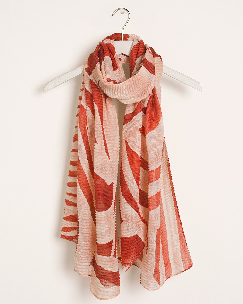 Abstract Pleated Oblong Scarf