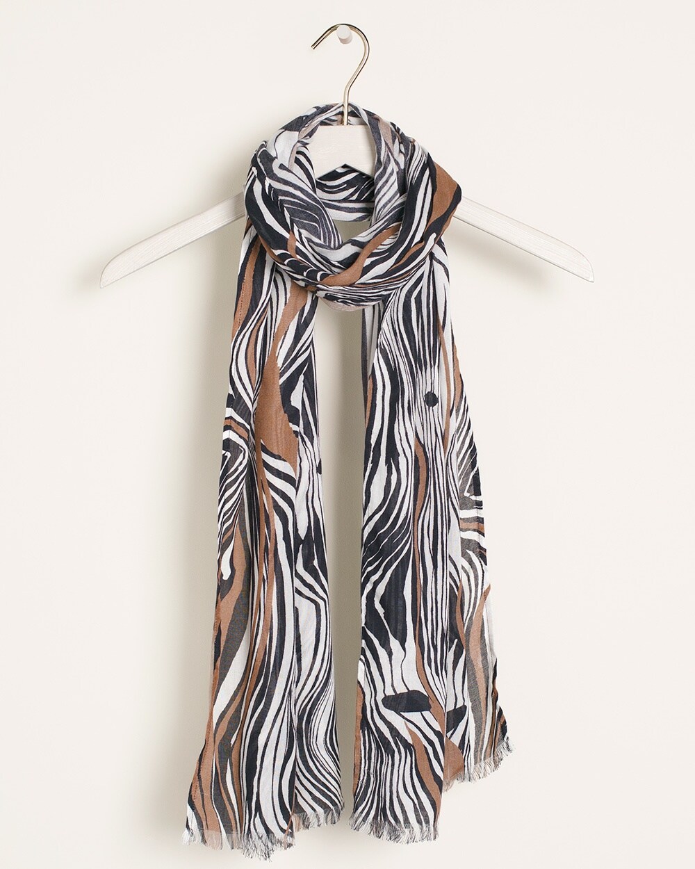 Abstract Zebra-Print Oblong Scarf