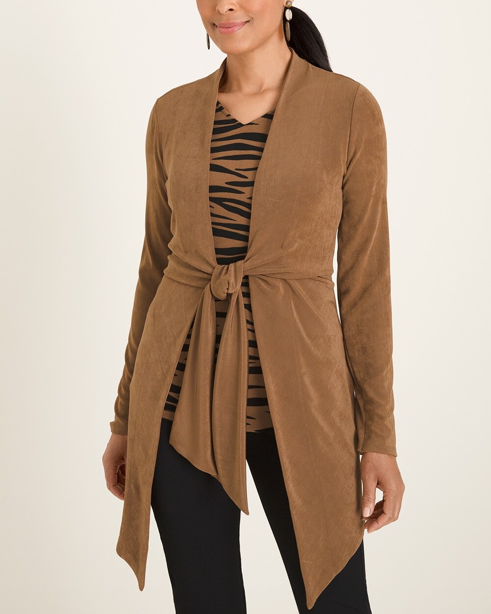 Travelers Classic Long Tie-Front Cardigan