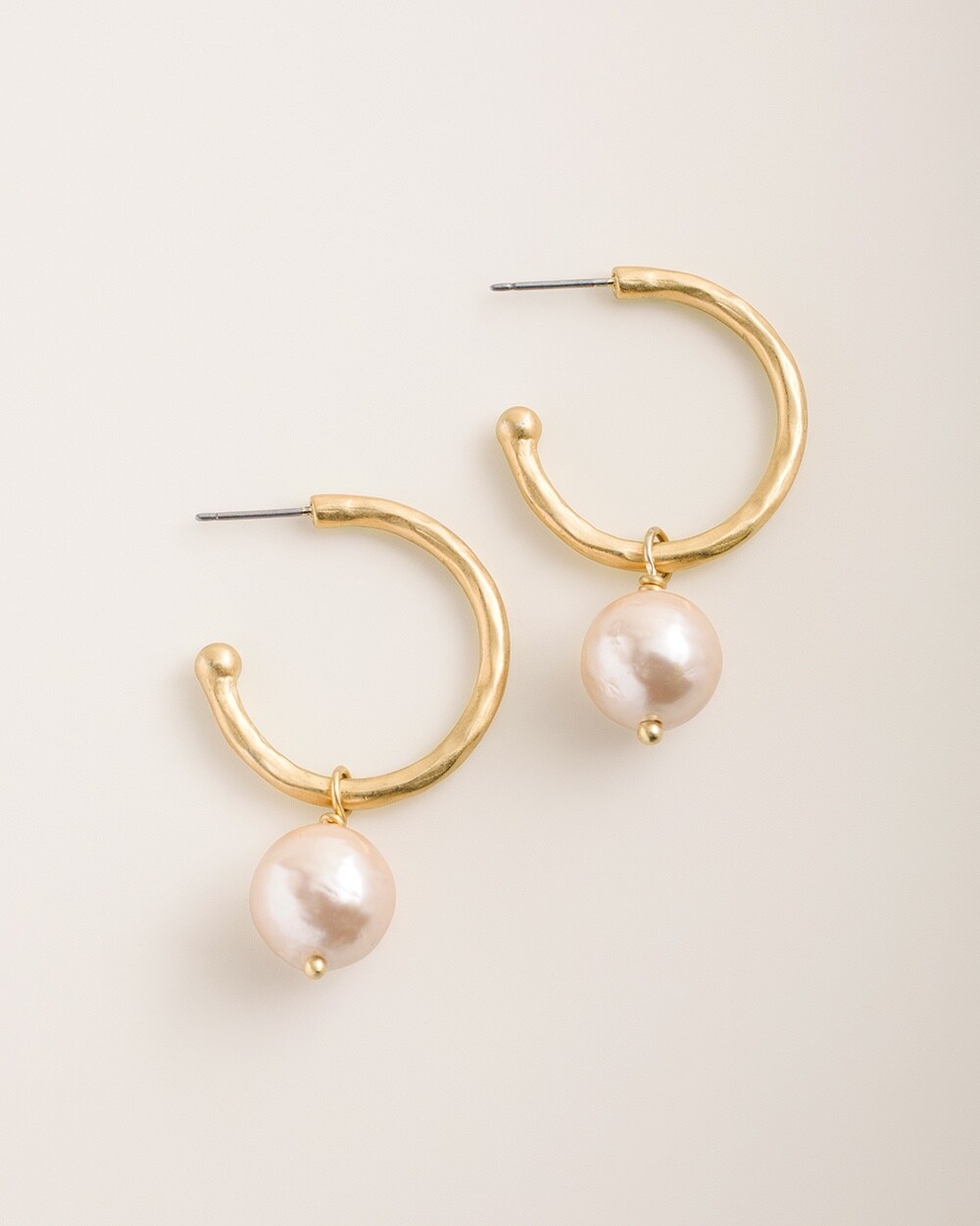 Convertible Pink and Goldtone Hoop Earrings