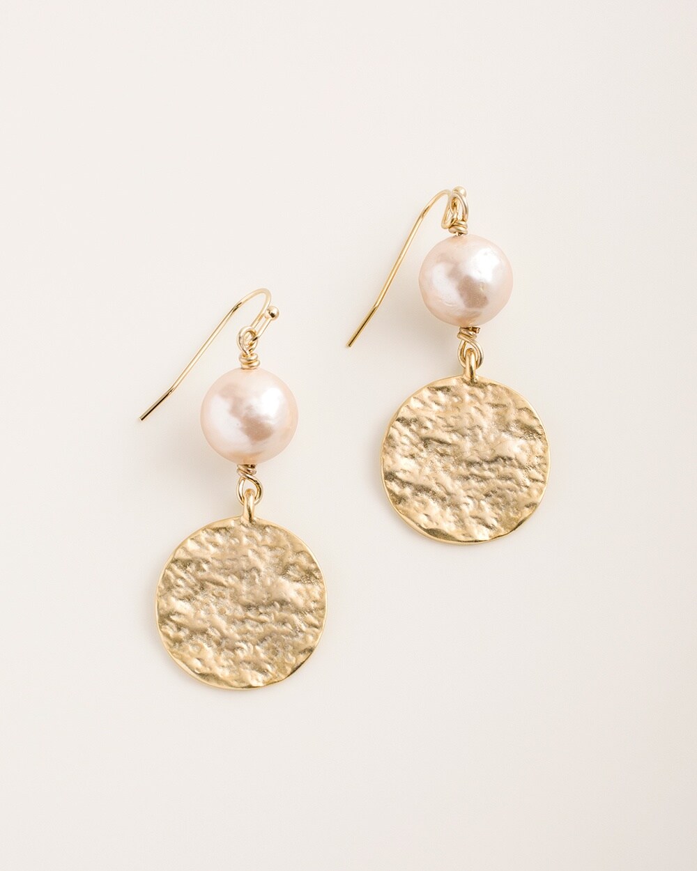 Pink and Goldtone Drop Earrings