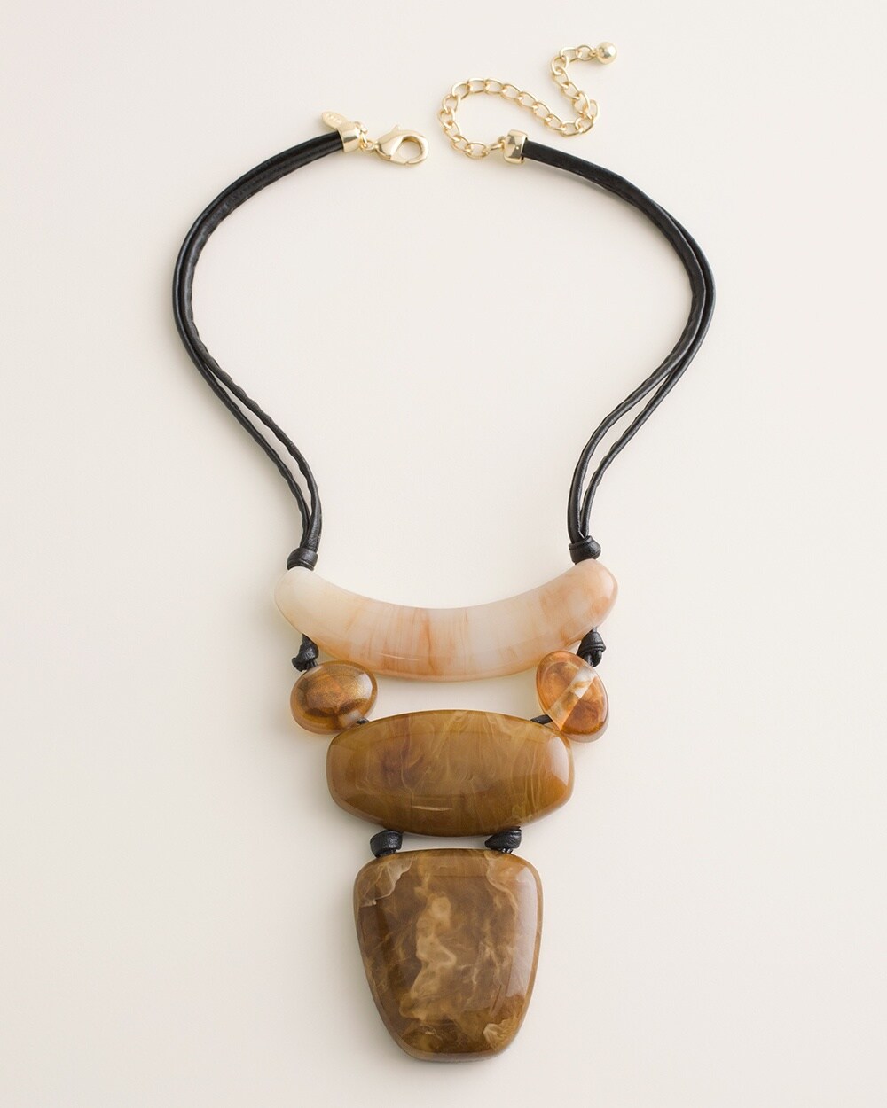 Brown Horn-Inspired Bib Necklace