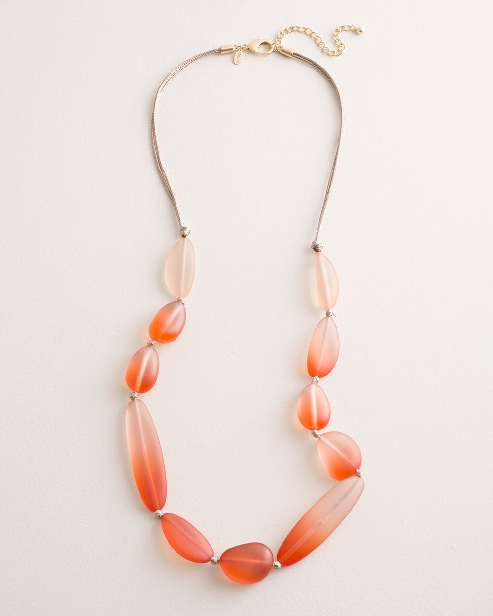 Coral-Hued Ombre Single-Strand Necklace