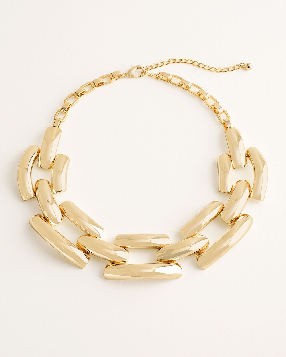 Goldtone Link Bib Necklace