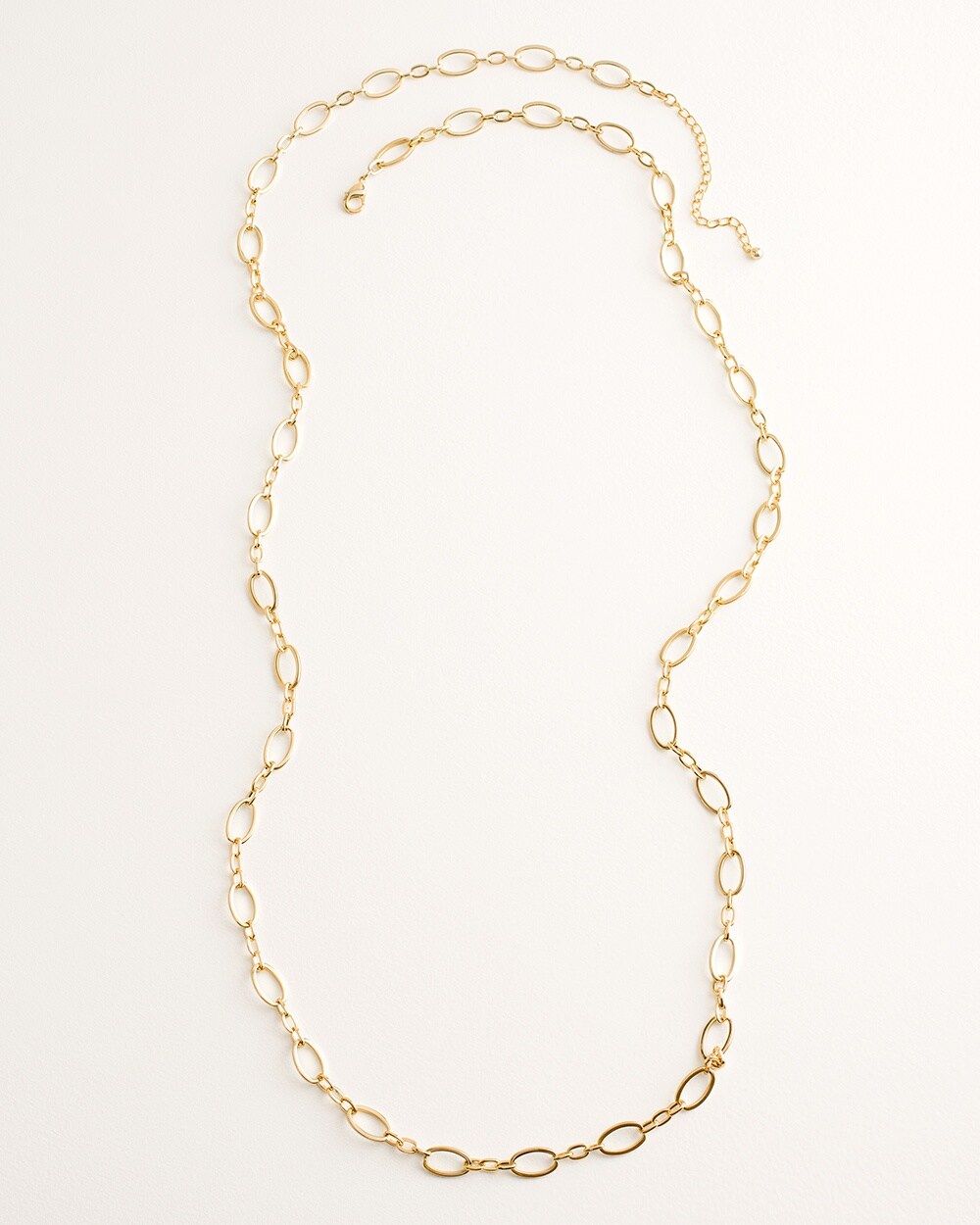 Long Goldtone Link Single-Strand Necklace