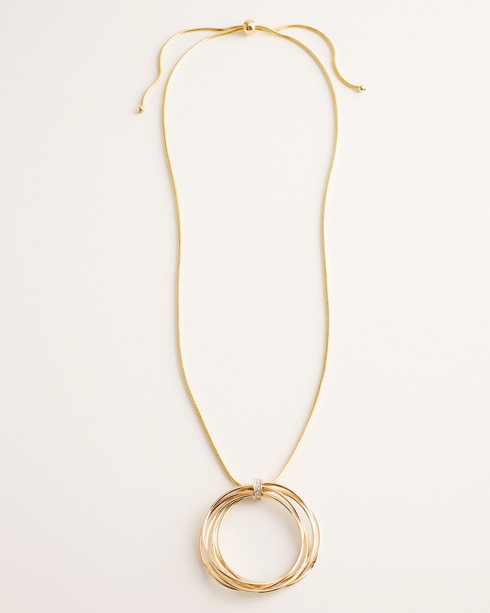 Convertible Goldtone Pave Circlet Pendant Necklace