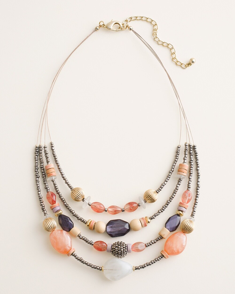 Colorful Beaded Illusion Necklace