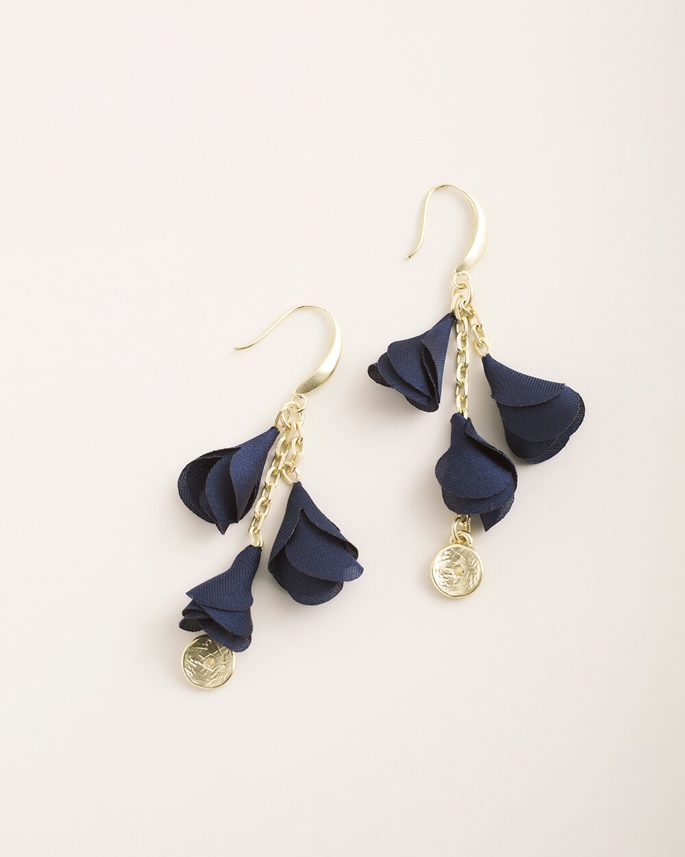 Navy and Goldtone Linear Earrings