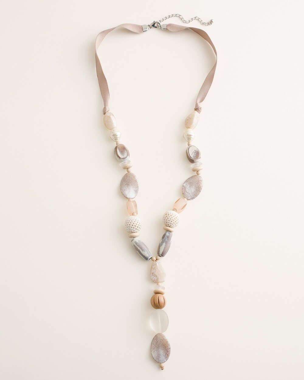 Neutral Beaded Y-Necklace