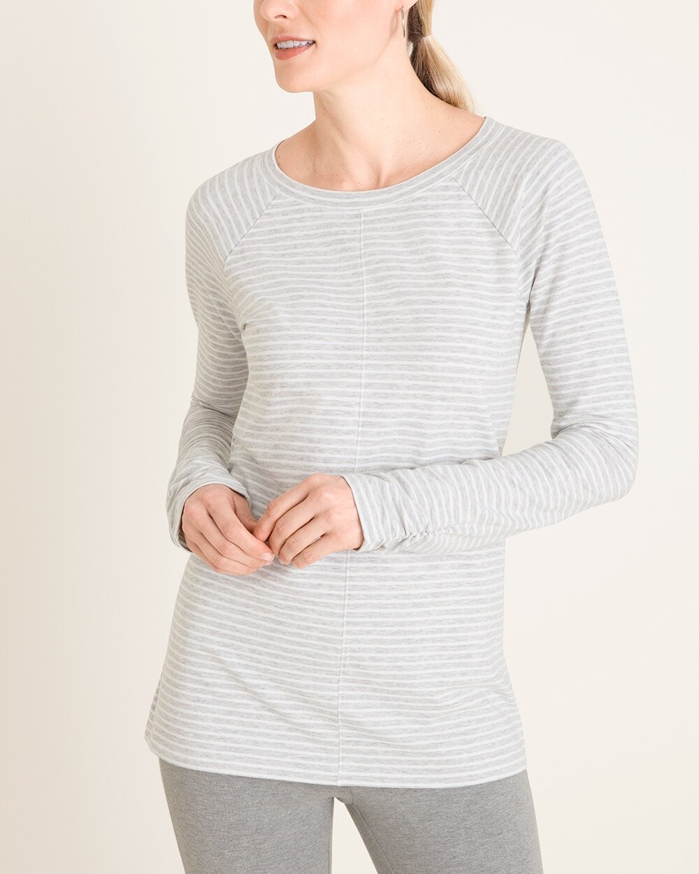 Zenergy Striped Ruched-Detail Tunic