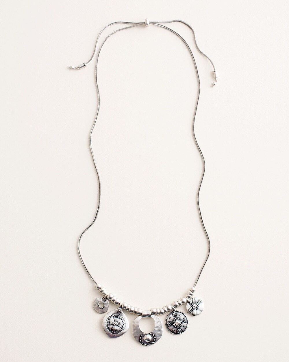 Convertible Silvertone Artisan Single-Strand Necklace